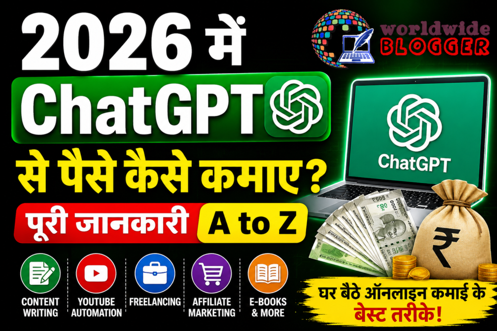 ChatGPT AI से पैसे कमाने के बेस्ट तरीके 2026 | Blogging, YouTube & Freelancing