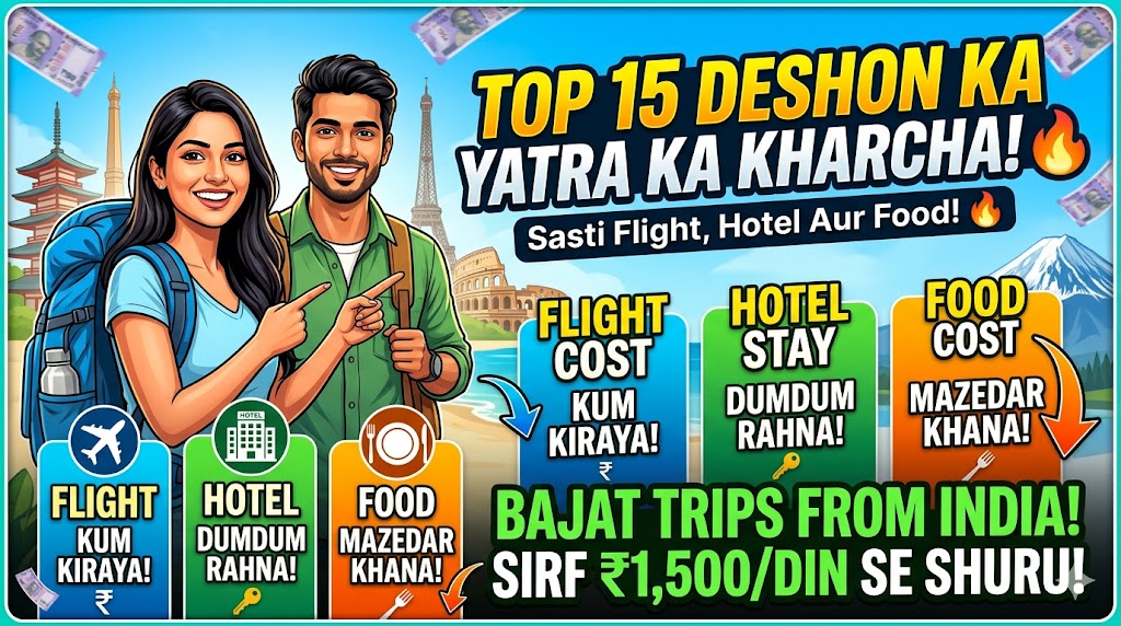 Top 15 Deshon Ki Yatra Ka Kharcha: Flight, Hotel Aur Food Cost